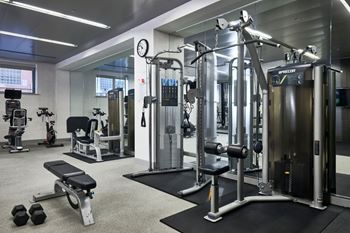 Fitness center with smartphone connectivity and individual lcd screen technology